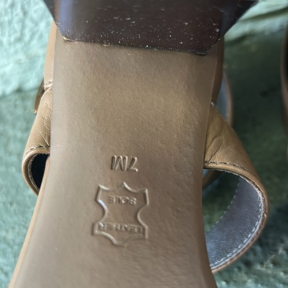 Tory Burch Delany Strappy Heels Open Toe Leather Sandals Block Heel Sz 7 - Picture 10 of 10